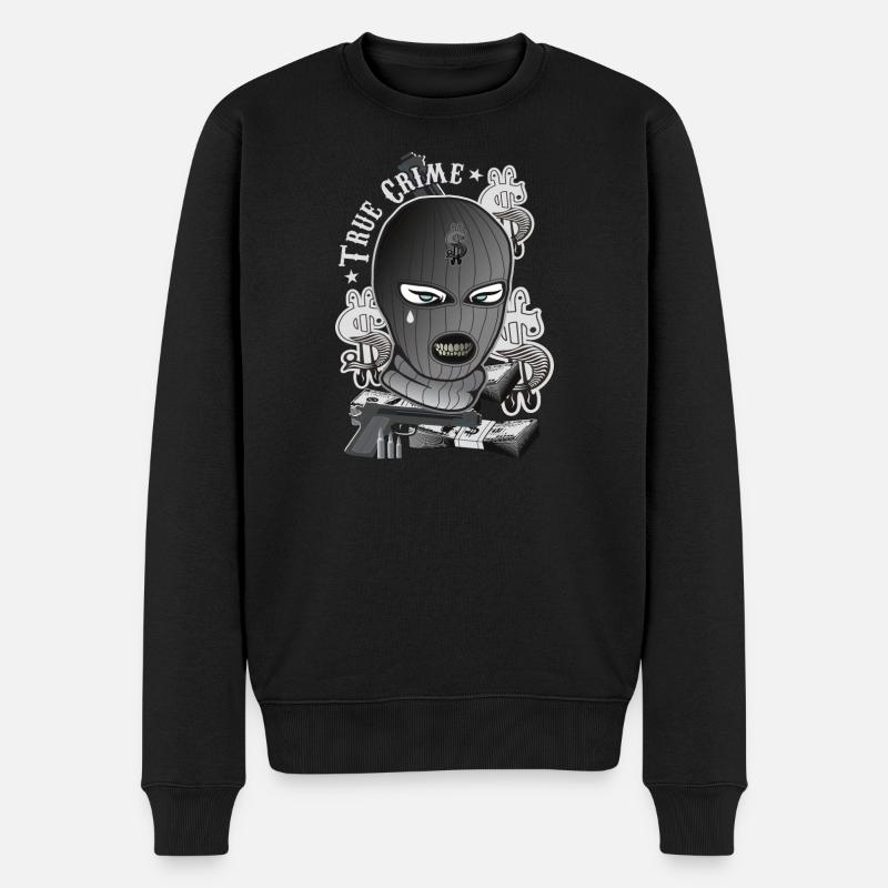 Wahre Kriminalität - Männer Premium Bio Pullover - Schwarz