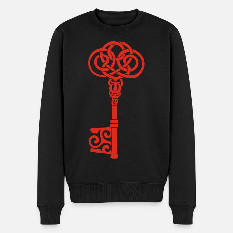 Clé celtique rouge - Pull Premium bio Homme - noir