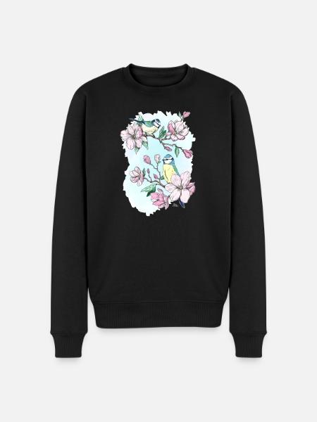 Bleu et magnolias - Pull Premium bio Homme - noir