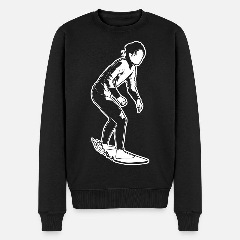 Surfer Mädchen - Männer Premium Bio Pullover - Schwarz