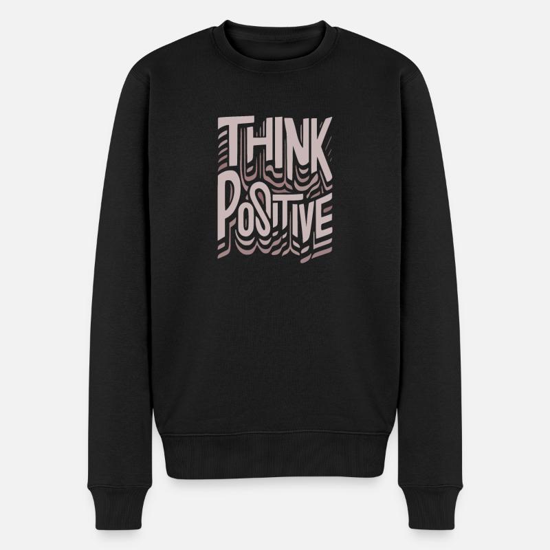 Positiv denken - Männer Premium Bio Pullover - Schwarz