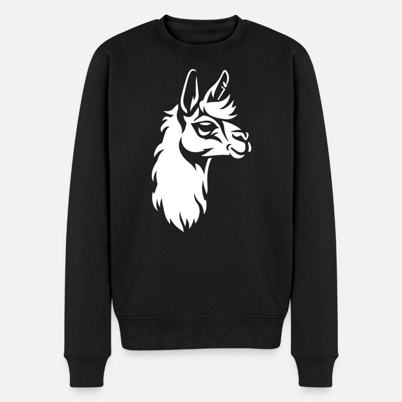 Lama - Männer Premium Bio Pullover - Schwarz