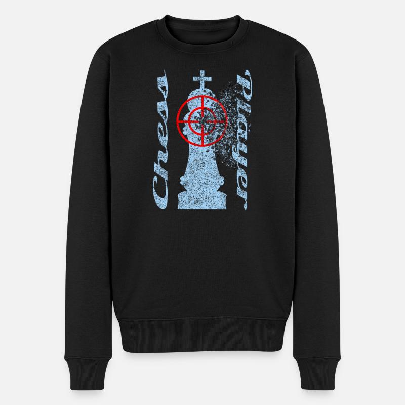 Schach Motiv mit König - Männer Premium Bio Pullover - Schwarz