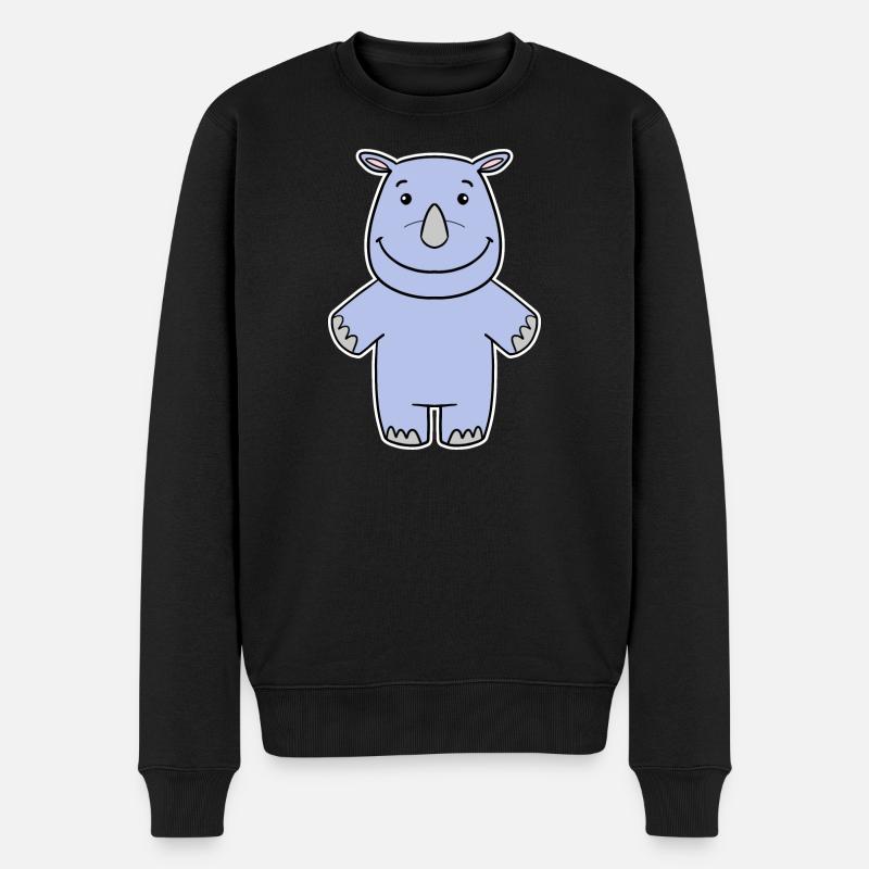 Nashorn Nashörner - Männer Premium Bio Pullover - Schwarz