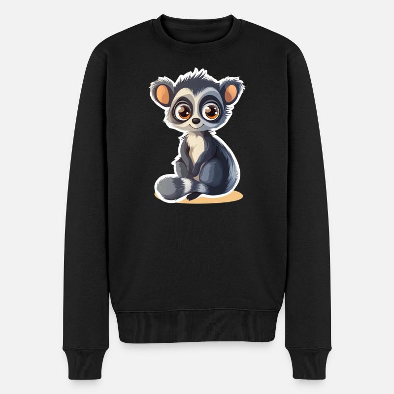 Lemur - Männer Premium Bio Pullover - Schwarz