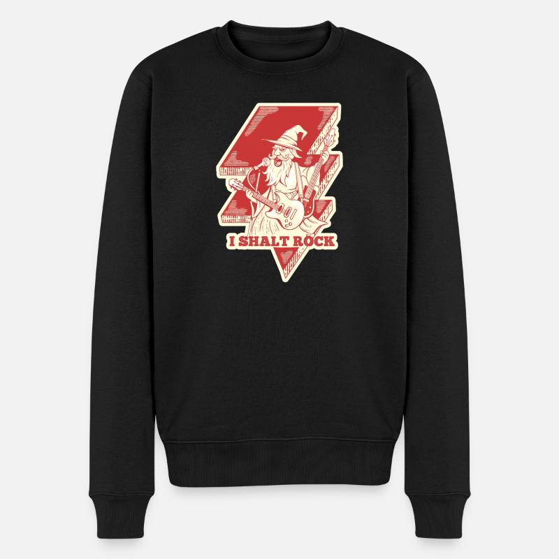 Magischer Rocker-Zauberer - Männer Premium Bio Pullover - Schwarz