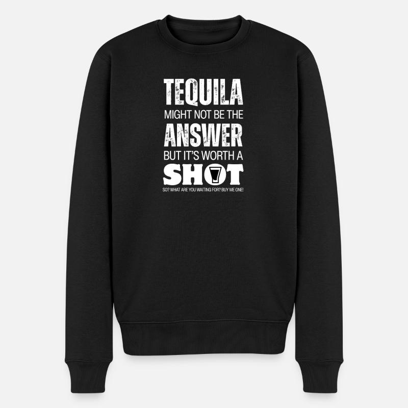 Tequila Shot einen Versuch wert - Männer Premium Bio Pullover - Schwarz