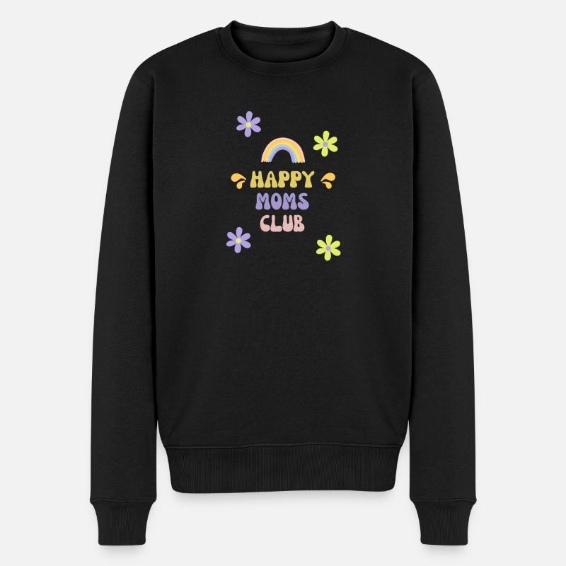 Happy Moms - Männer Premium Bio Pullover - Schwarz