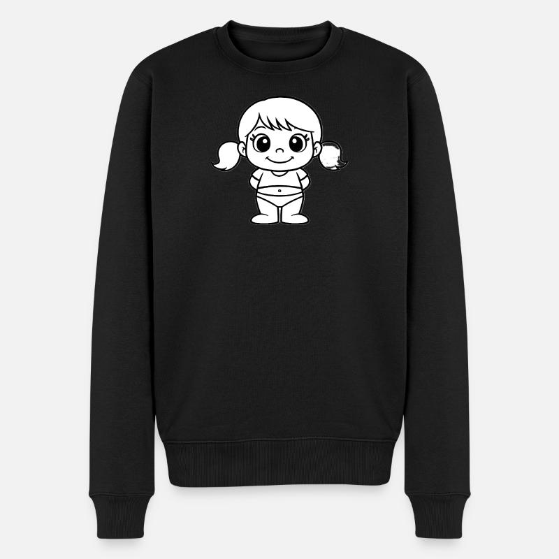 Fillette Poupée Line Art - Pull Premium bio Homme - noir