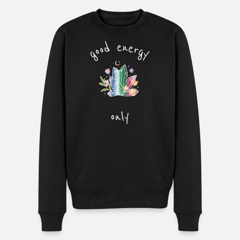 Good_energy_only - Männer Premium Bio Pullover - Schwarz