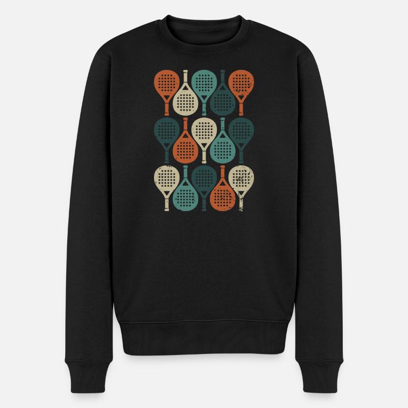 Padel vintage | Conception rétro des raquettes - Pull Premium bio Homme - noir