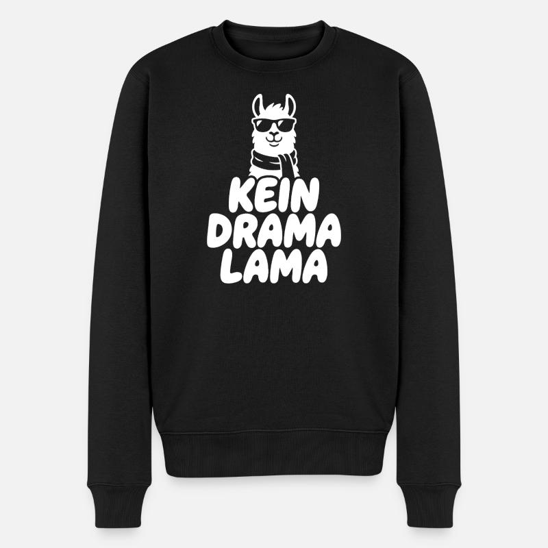 Kein Drama Lama - Männer Premium Bio Pullover - Schwarz