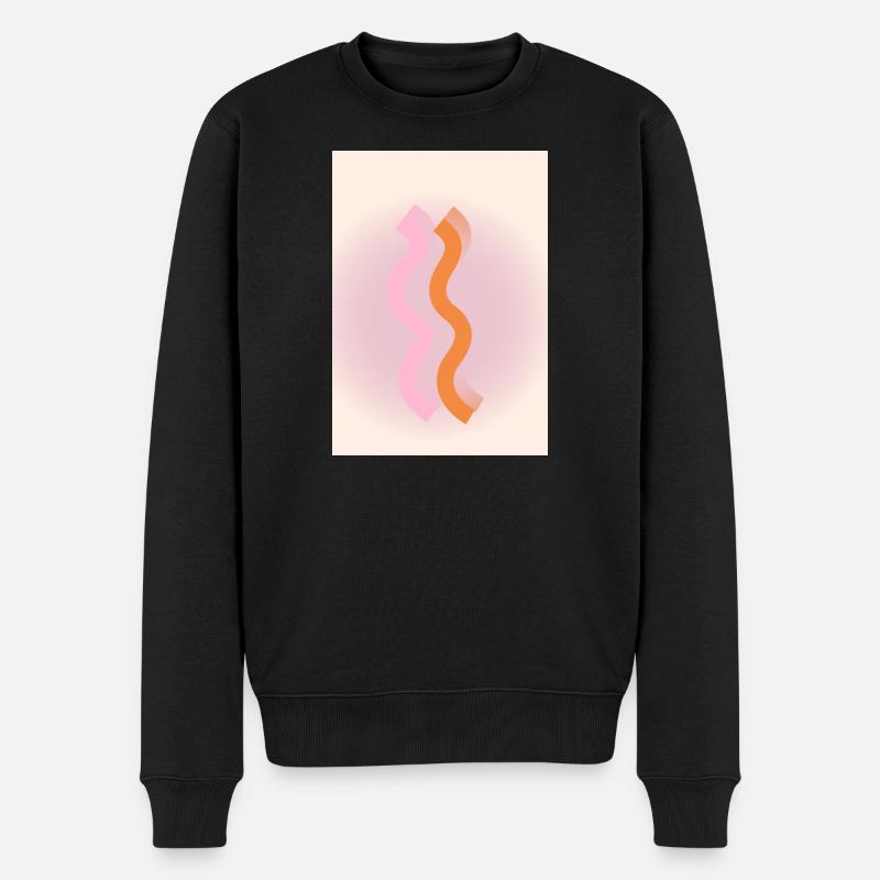 Linien - Männer Premium Bio Pullover - Schwarz
