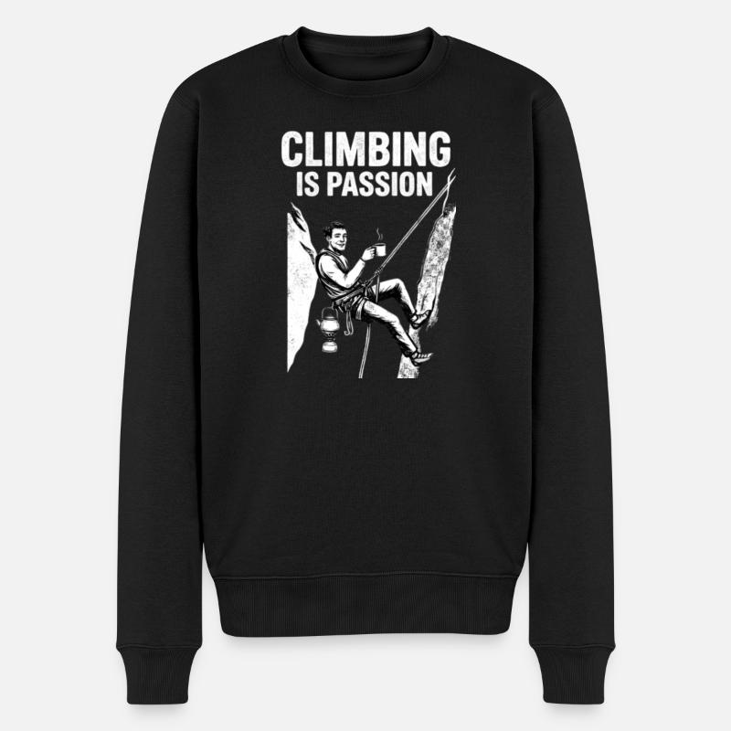 L’escalade, c’est la passion - Pull Premium bio Homme - noir