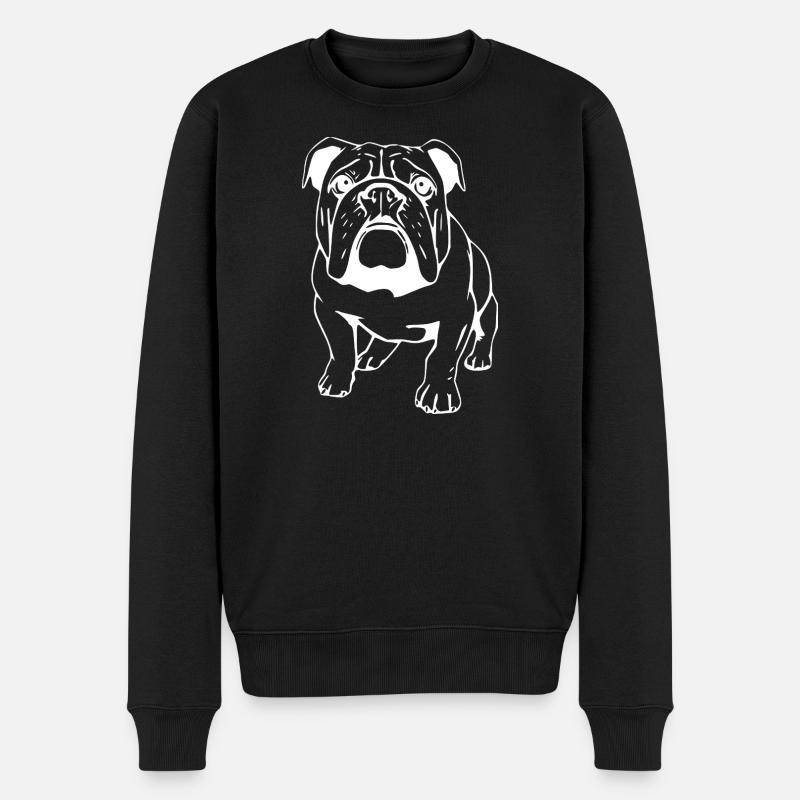 Bulldogge - Männer Premium Bio Pullover - Schwarz