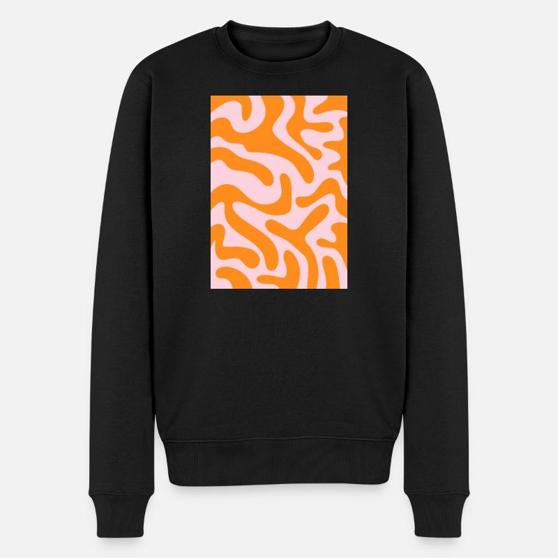 Funky tiger - orange rosa - Männer Premium Bio Pullover - Schwarz