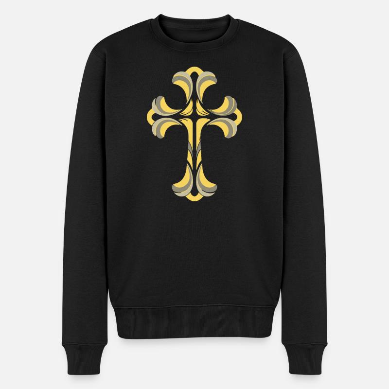 Motif de croix - Pull Premium bio Homme - noir