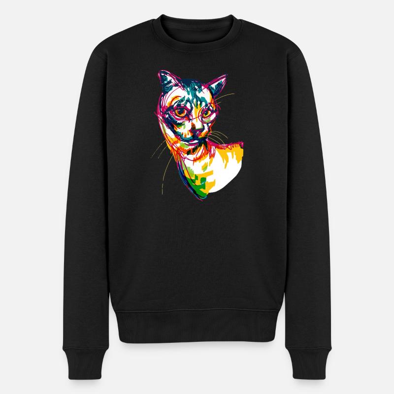 Neon Cat - Pull Premium bio Homme - noir