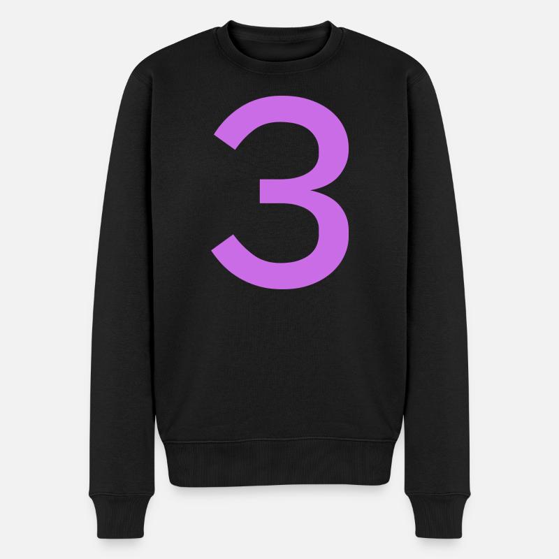 3 - Männer Premium Bio Pullover - Schwarz