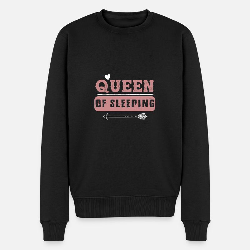 schlafen königin - Männer Premium Bio Pullover - Schwarz