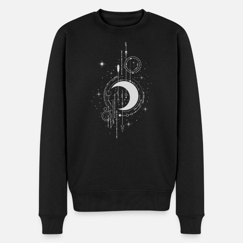 Tattoo Moon Boho - Männer Premium Bio Pullover - Schwarz