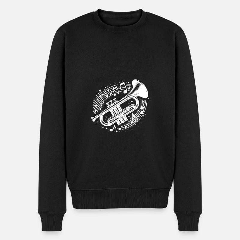 La trompette rencontre la note de musique forte, sauvage, belle - Pull Premium bio Homme - noir