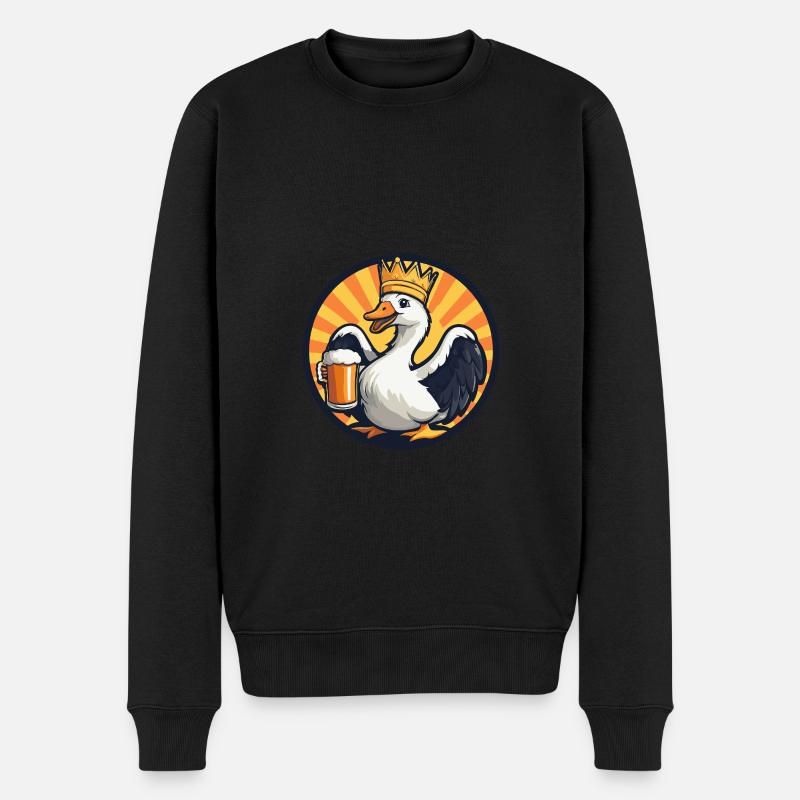 Gans Bier - Männer Premium Bio Pullover - Schwarz
