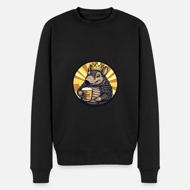 Gürteltier Bier - Männer Premium Bio Pullover - Schwarz
