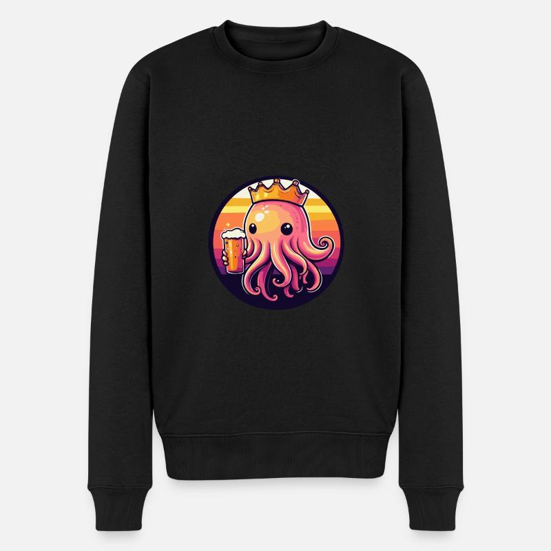 Qualle Bier - Männer Premium Bio Pullover - Schwarz