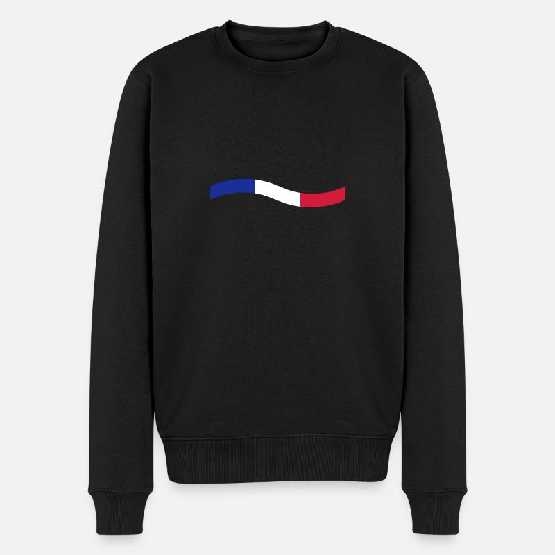 France - Männer Premium Bio Pullover - Schwarz