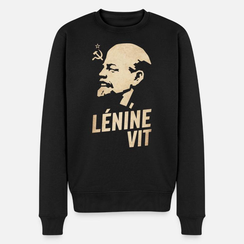 Lenin lebt - Männer Premium Bio Pullover - Schwarz