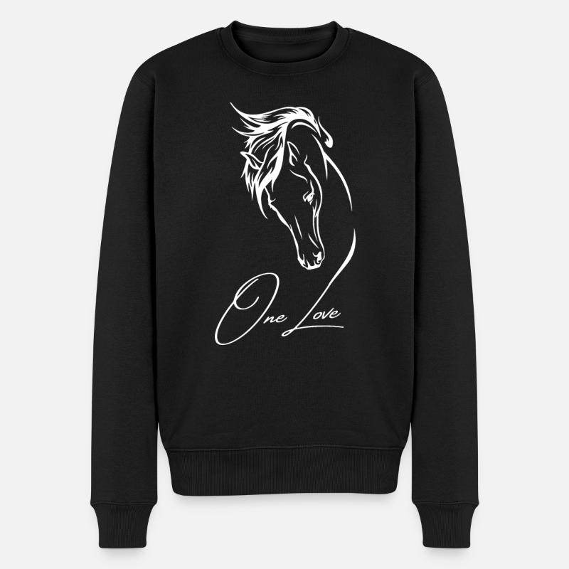 Un cœur pour les chevaux Cavalier Cavalier Amour des chevaux - Pull Premium bio Homme - noir