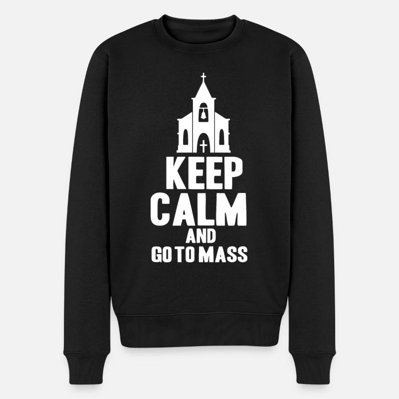 Katholische Kirche Priester Katholizismus Messe - Männer Premium Bio Pullover - Schwarz