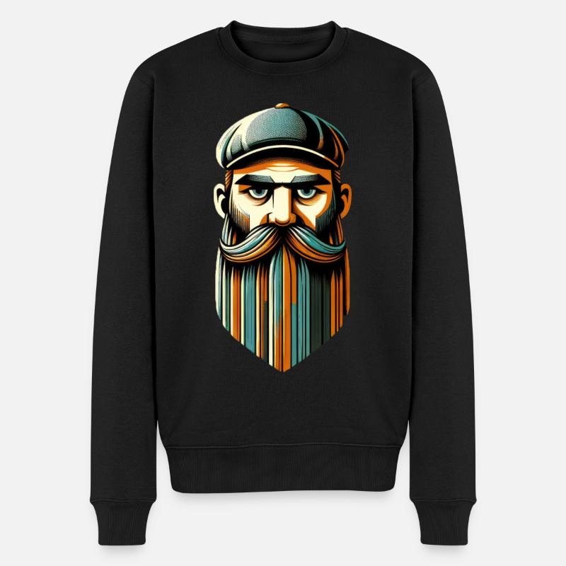 Portrait de hipster audacieux - Pull Premium bio Homme - noir