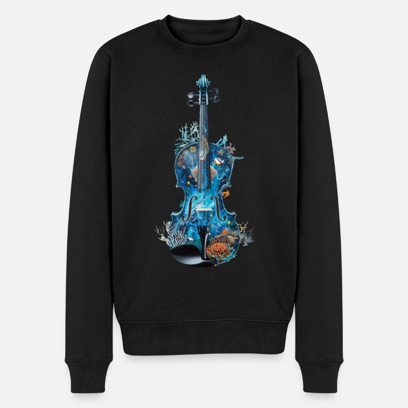 Fisch Violine - Männer Premium Bio Pullover - Schwarz