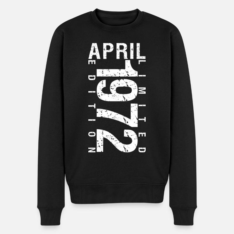 April 1972 April Geburtstagsgeschenk 1972 - Männer Premium Bio Pullover - Schwarz