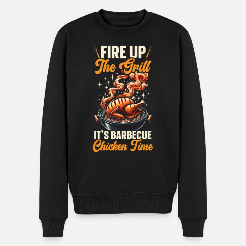 Barbecue au poulet barbecue - Pull Premium bio Homme - noir