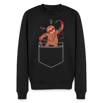 Weihnachten Rentier - Männer Premium Bio Pullover - Schwarz - Vorne - Nico (187cm)