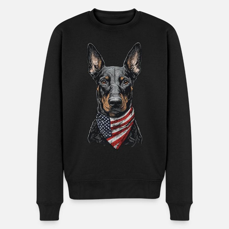 Dobermann - Männer Premium Bio Pullover - Schwarz