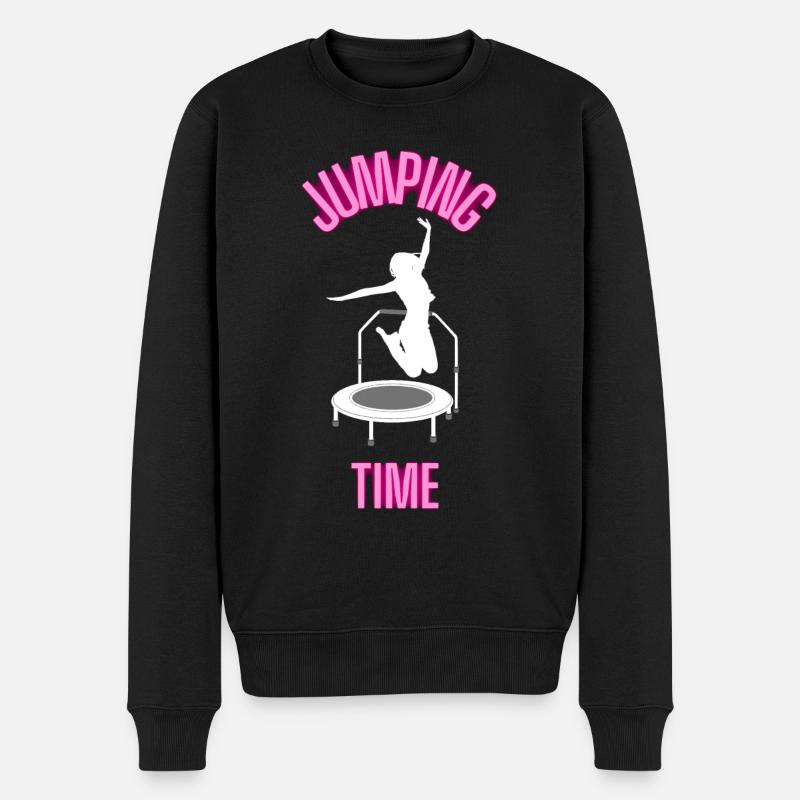 Jumping Time Fitnesstrampolin Trampolinspringen - Männer Premium Bio Pullover - Schwarz
