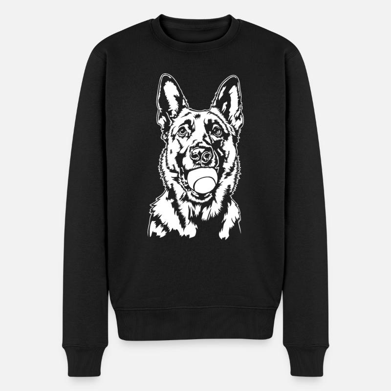 Malinois Ball Balljunkie Hunde Wilsigns - Männer Premium Bio Pullover - Schwarz