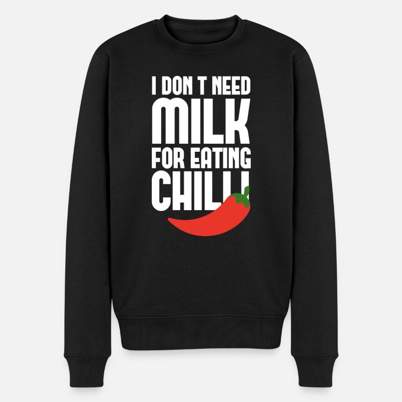 Milch vs Chili - Männer Premium Bio Pullover - Schwarz