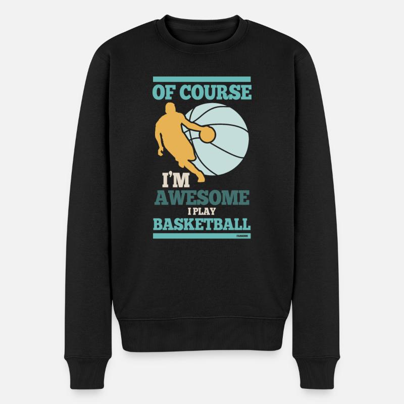 Basketballspieler - Männer Premium Bio Pullover - Schwarz
