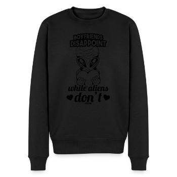 Mädchen Alien Herz Liebe lustiger Spruch - Männer Premium Bio Pullover - Schwarz - Vorne - Nico (187cm)