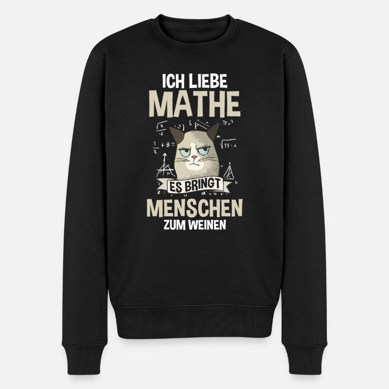 Mathematik Mathe Katze - Männer Premium Bio Pullover - Schwarz