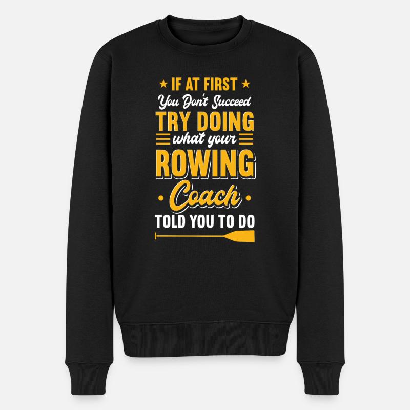 Rudertrainer - Männer Premium Bio Pullover - Schwarz