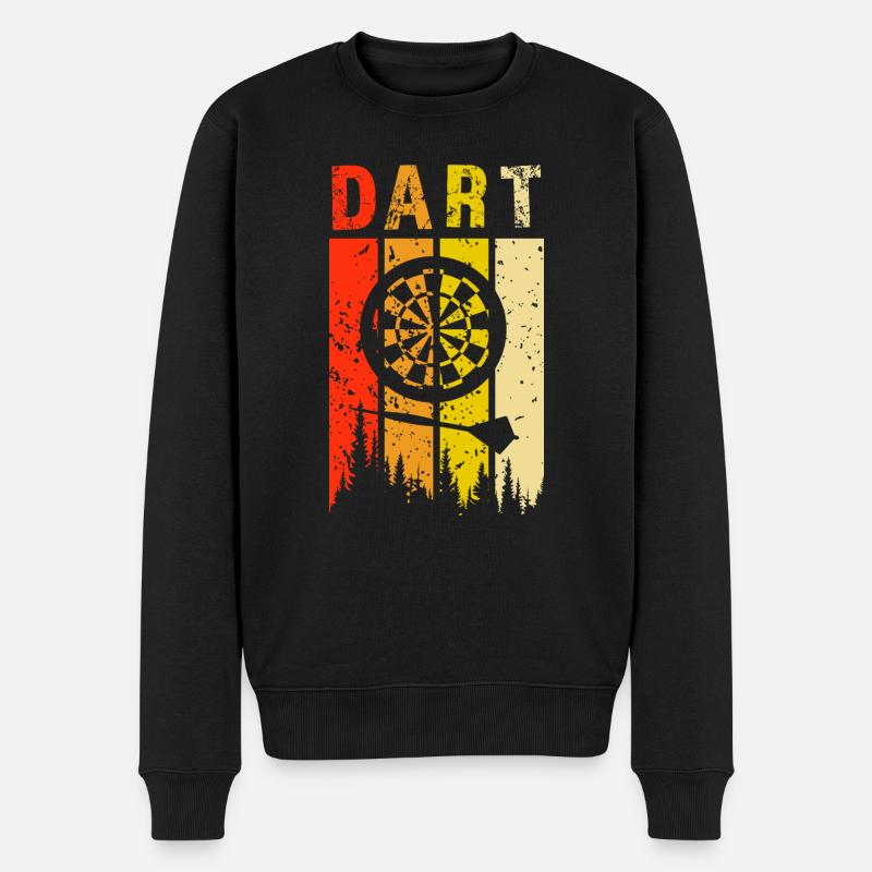 dart retro design dart Geschenk - Männer Premium Bio Pullover - Schwarz