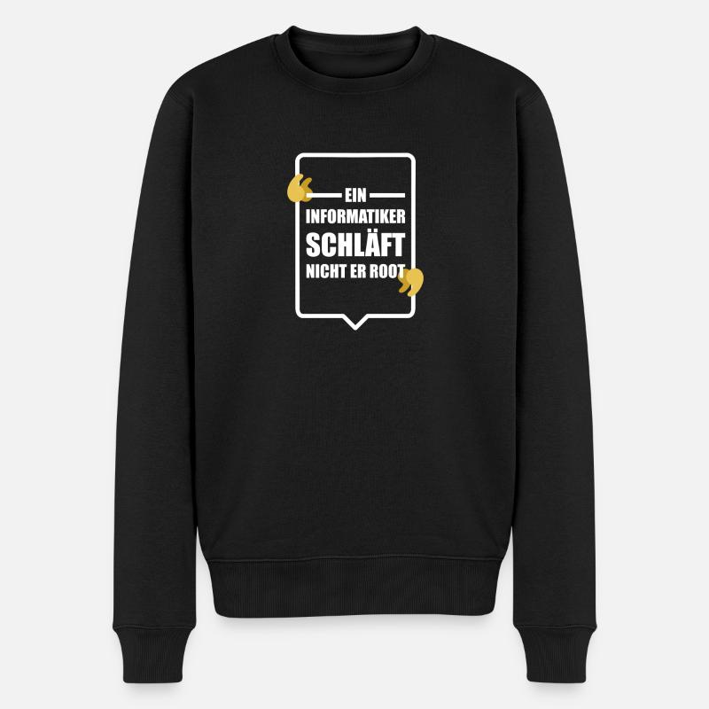 Informatiker Programmierer Admin Nerd Geschenk - Männer Premium Bio Pullover - Schwarz