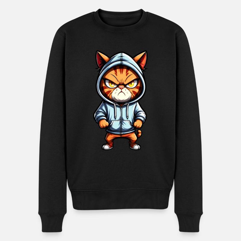 Chat brun avec capuche - Pull Premium bio Homme - noir
