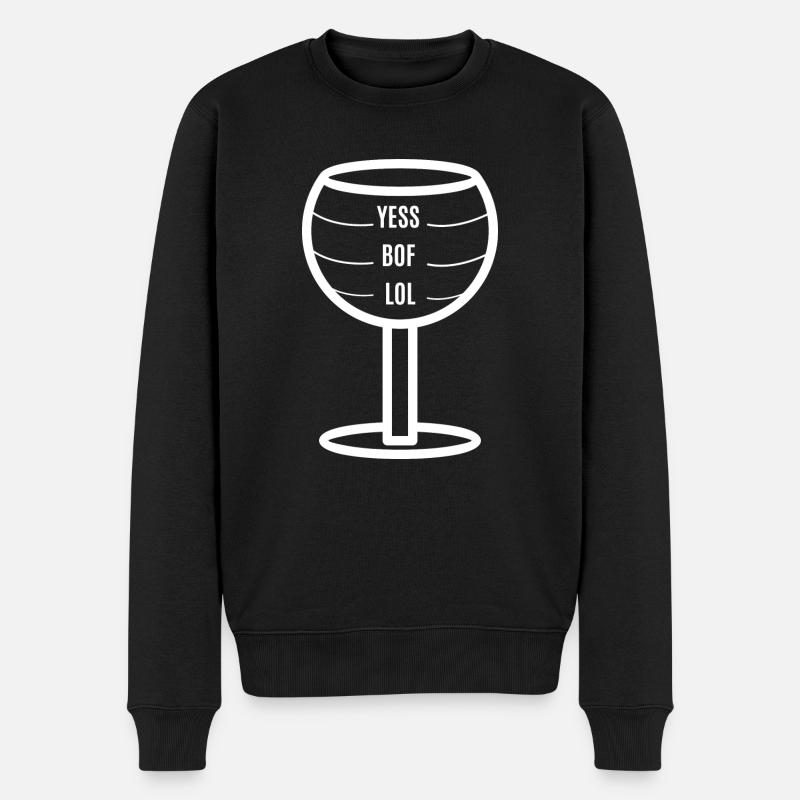 verre de vin - Pull Premium bio Homme - noir